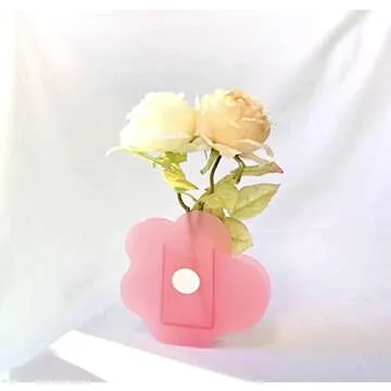 BLOFLO Pink Cloud Shaped Acrylic Flower Vase, Acrylic Vases for Flowers, Modern Clear Acrylic Vase, Contemporary Decor for Home Office Wedding