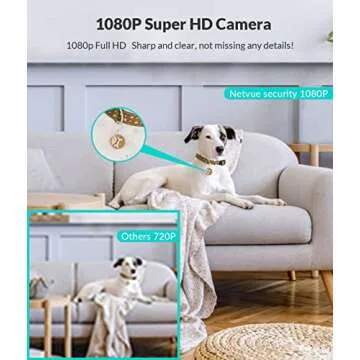 NETVUE Indoor Camera, 1080P FHD 2.4GHz WiFi Pet Camera, Home Camera for Pet/Baby, Dog Camera 2-Way Audio, Indoor Security Camera Night Vision, AI Human Detection, Cloud Storage/TF Card, White