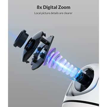 NETVUE Indoor Camera, 1080P FHD 2.4GHz WiFi Pet Camera, Home Camera for Pet/Baby, Dog Camera 2-Way Audio, Indoor Security Camera Night Vision, AI Human Detection, Cloud Storage/TF Card, White