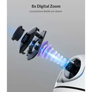 NETVUE Indoor Camera, 1080P FHD 2.4GHz WiFi Pet Camera, Home Camera for Pet/Baby, Dog Camera 2-Way Audio, Indoor Security Camera Night Vision, AI Human Detection, Cloud Storage/TF Card, White