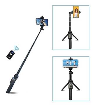 Fugetek 42" Selfie Stick Tripod Bluetooth Remote iPhone Android