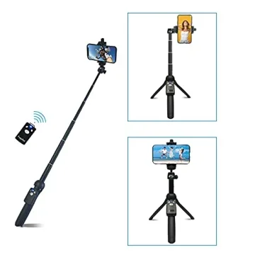Fugetek 42" Selfie Stick Tripod Bluetooth Remote iPhone Android
