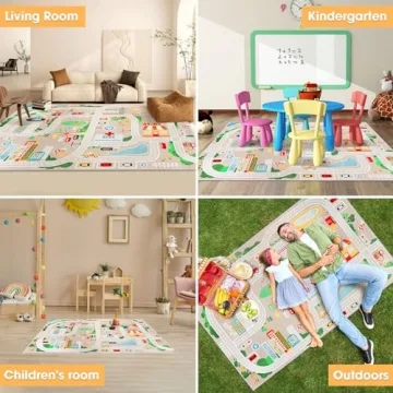 Vibrant Kid Rug Carpet Playmat for Toy Cars and Trains