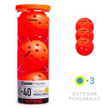 Franklin Sports X-40 Outdoor Pickleballs - Official Ball of USA Pickleball, APP Tour + Pickleball US...
