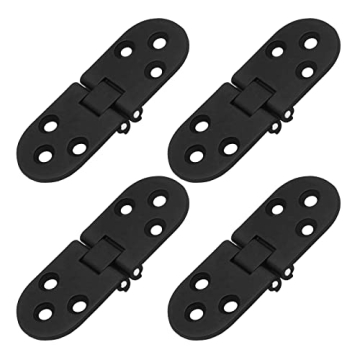 Piutouyar 4PCS Butler Tray Hinge Black, Heavy Duty Folding Flip Top Hinge 180 Degree Round Edge Hing...