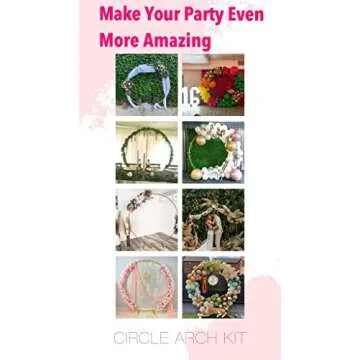 LANGXUN 7.2ft Gold Metal Round Balloon Arch kit, Backdrop Circle Stand Arch Frame for Wedding Birthday Party Decoration, Graduation Decorations and Baby Shower Photo Background