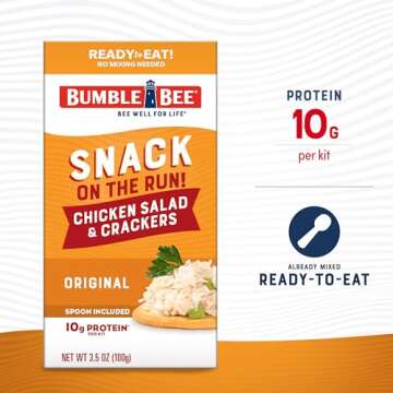 Bumble Bee Snack on the Run Chicken Salad with Crackers Kit, 3.5 oz (Pack of 12) - Ready to Eat, Spo...
