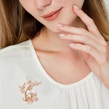 CCijiNG New Year Brooches for Women with Crystal, Flower, Rhinestone Brooches Pins Elegant Jewelry B...