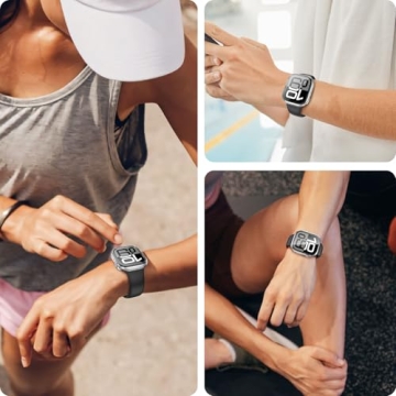 LETOID Waterproof for Apple Watch Series 10 Screen Protector Case 46mm, iWatch Face Cover, Hard PC Protective Bumper with Tempered Glass Accessories for Men Women 46 mm Clear