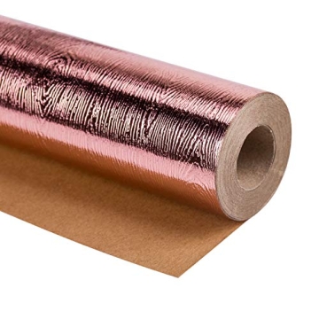 WRAPAHOLIC Wrapping Paper Roll - Basics Glossy Rose Gold for Birthday, Holiday, Wedding, Baby Shower...