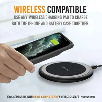 Alpatronix Battery Case for iPhone 12 Pro Max (6.7 inch), Slim Portable Protective Extended Charger Cover with Wireless Charging, Lightning Input, Apple Pay, CarPlay - BX12Pro Max - Matte Black