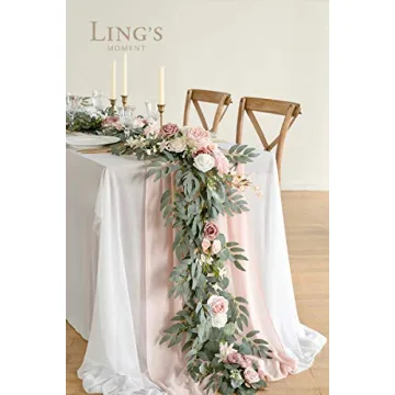 Ling's Moment 6FT Eucalyptus Flower Garland for Weddings