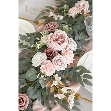 Ling's Moment 6FT Eucalyptus Flower Garland for Weddings