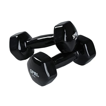 SPRI Deluxe Vinyl Coated Dumbbell Set - 8 lbs, Set of 2