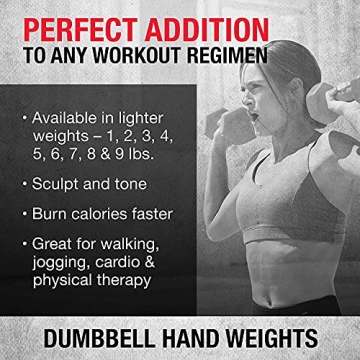 SPRI Deluxe Vinyl Coated Dumbbell Set - 8 lbs, Set of 2