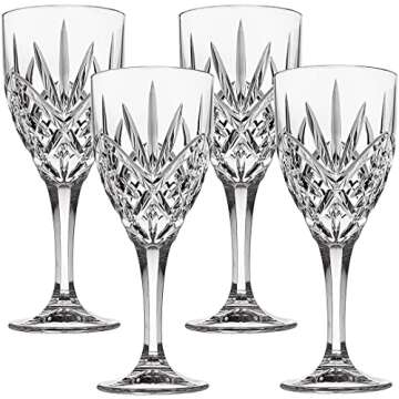 Godinger Wine Glasses Goblets, Shatterproof and Reusable Acrylic - Dublin Collection, Set of 4