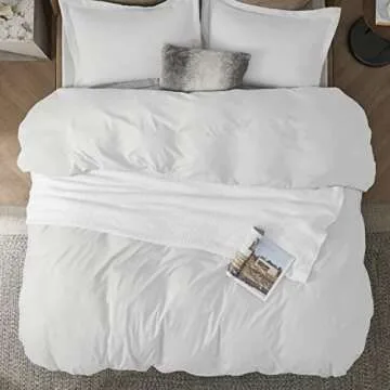 Bedsure White Duvet Cover - Soft, Durable Queen Bedding Set