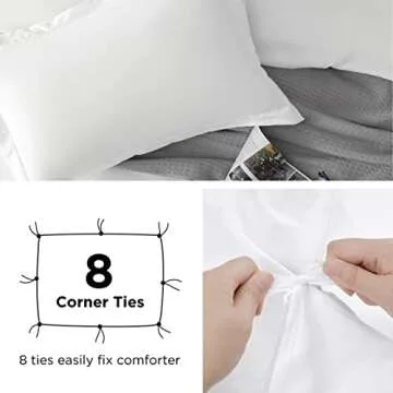 Bedsure White Duvet Cover - Soft, Durable Queen Bedding Set
