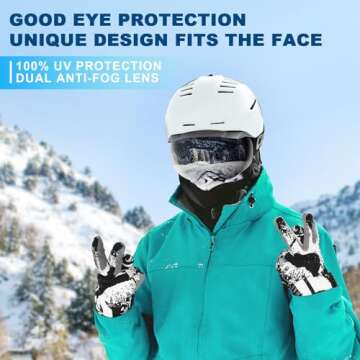 LAVOLLY Ski Goggles Snowboard Goggles Adult, 100% UV Protection Anti-Fog Snow Goggles Snowmobile Skiing Skating for Men Women Youth