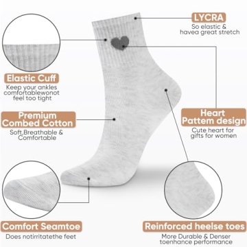 Corlap Women's Cute Cotton Crew Socks Gift Boxed 5-Pack