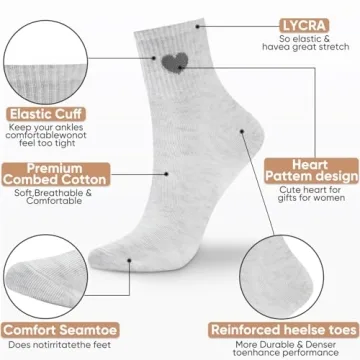 Corlap Women's Cute Cotton Crew Socks Gift Boxed 5-Pack