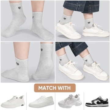 Corlap Women's Cute Cotton Crew Socks Gift Boxed 5-Pack