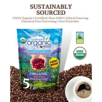 Subtle Earth Organic Coffee Light Roast - 5lb Whole Beans