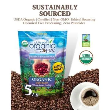 Subtle Earth Organic Coffee Light Roast - 5lb Whole Beans