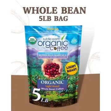 Subtle Earth Organic Coffee Light Roast - 5lb Whole Beans