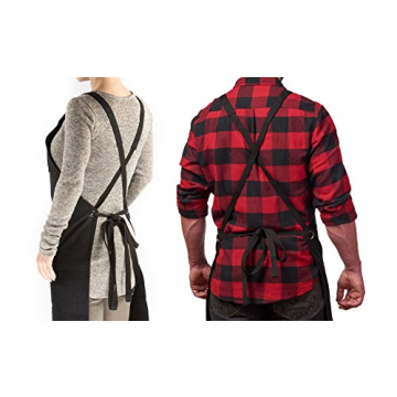 Hudson Durable Goods - Heavy Duty Waxed Canvas Apron, Adjustable up to XXL for Men & Women (Black)