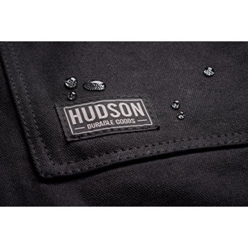 Hudson Durable Goods - Heavy Duty Waxed Canvas Apron, Adjustable up to XXL for Men & Women (Black)