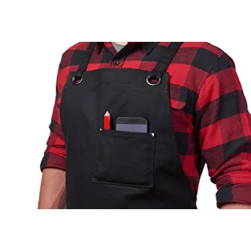 Hudson Durable Goods - Heavy Duty Waxed Canvas Apron, Adjustable up to XXL for Men & Women (Black)