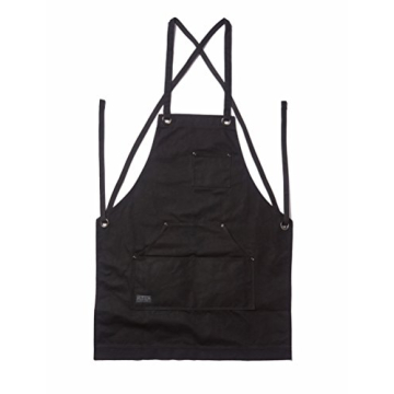 Hudson Durable Goods - Heavy Duty Waxed Canvas Apron, Adjustable up to XXL for Men & Women (Black)