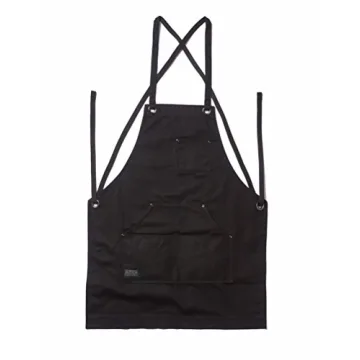 Hudson Durable Goods - Heavy Duty Waxed Canvas Apron, Adjustable up to XXL for Men & Women (Black)