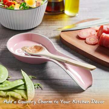 Ceramic Spoon Rest for Stove Top | DAYYET Large Spoon Holder