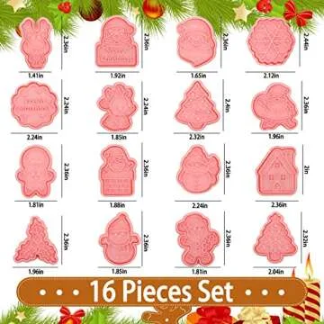 Christmas Cookie Cutters Set with Plunger Stamps for Baking