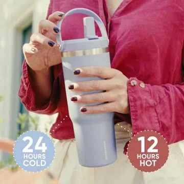 Hydrapeak Nomad 32 oz Tumbler with Handle and Straw Lid, Leakproof, Double Insulated, 32oz Cup Stainless Steel (Alpine)