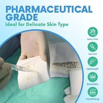 HEALQU Gauze Pads - Bag of 200 4x4 Gauze Pads - 4-Ply, Non-Woven Surgical Sponges - Super Absorbent Medical Gauze Sponges for Wound Dressing, Debridement, Cleaning, Prepping