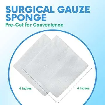 HEALQU Gauze Pads - Bag of 200 4x4 Gauze Pads - 4-Ply, Non-Woven Surgical Sponges - Super Absorbent Medical Gauze Sponges for Wound Dressing, Debridement, Cleaning, Prepping