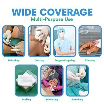 HEALQU Gauze Pads - Bag of 200 4x4 Gauze Pads - 4-Ply, Non-Woven Surgical Sponges - Super Absorbent Medical Gauze Sponges for Wound Dressing, Debridement, Cleaning, Prepping