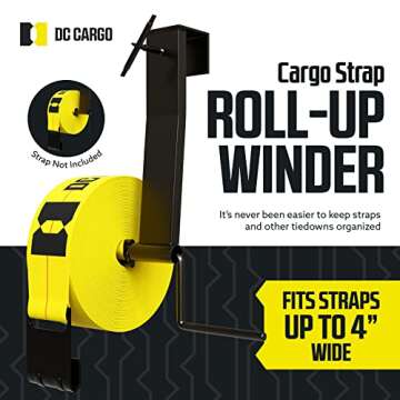 DC Cargo Mall Ratchet Strap Winder - Flatbed Strap Roller - Efficient 4 Inch Strap Winder for Flatbe...