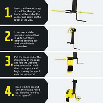 DC Cargo Mall Ratchet Strap Winder - Flatbed Strap Roller - Efficient 4 Inch Strap Winder for Flatbed Trailers - Convenient Storage Solution Used in Trucks, Trailers, Vans, Docks, Warehouses