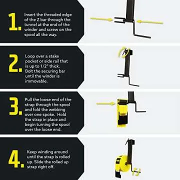 DC Cargo Mall Ratchet Strap Winder - Flatbed Strap Roller - Efficient 4 Inch Strap Winder for Flatbed Trailers - Convenient Storage Solution Used in Trucks, Trailers, Vans, Docks, Warehouses