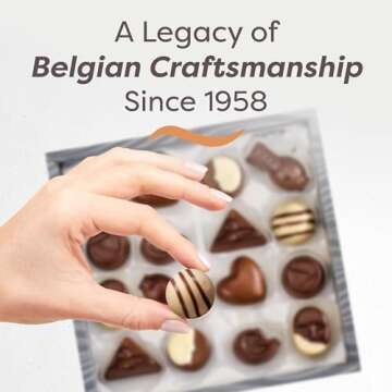 Belgian Chocolate Gift Box by GuyLian, 16 pc Opus Luxury Assortment, Premium Gourmet Chocolate, Milk...