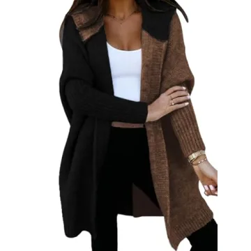 Astylish Women Fashion Long Sleeve Open Front Cardigan Hoodie Sweater - Black Small