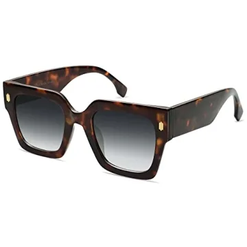 SOJOS Vintage Oversized Square Sunglasses for Women,Retro Womens Luxury Big Large Sun Glasses UV400 SJ2194 Leopard
