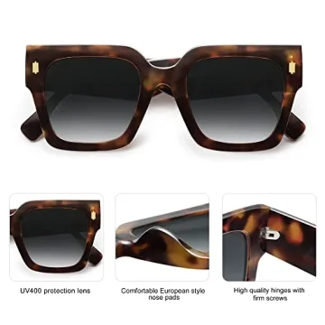SOJOS Vintage Oversized Square Sunglasses for Women,Retro Womens Luxury Big Large Sun Glasses UV400 SJ2194 Leopard