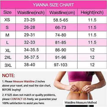 YIANNA Waist Trainer for Women Tummy Control Corsets Hourglass Sports Girdle Body Shaper 4 Hooks, (Size S, Black)