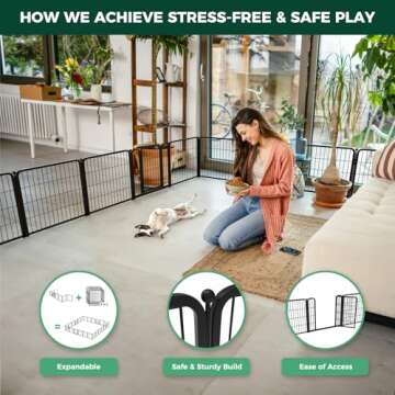 FXW Homeplus Indoor Dog Playpen - Stress-Free and Safe Play, 24 Inch 6 Panels for Puppy and Small Do...