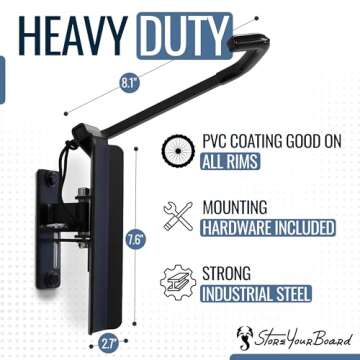 StoreYourBoard Swivel Bike Rack Garage, 2 Pack Wall Mount, Bike Storage Hooks, Space Saving Hangers